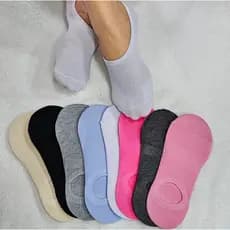 Kit 3, 6 e 12 Pares Meia Sapatilha Feminina Silicone Calcanhar Invisível Tamanho 35 ao 40