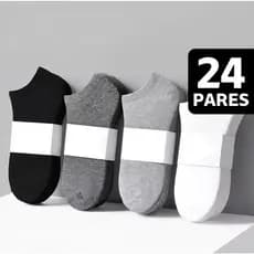 Kit Meia Soquete Preta Branca Sortida Cano Curto Macia Confortável Invisível Masculina Feminina 35-40 / 40-46