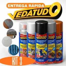 Spray Veda Tudo Borracha Líquida Impermeabilizante Dryko Reparos 100ml a 400ml