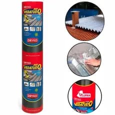 Manta Asfáltica Auto Adesiva Aluminizada 90cm X 10m Vedatudo Dryko – Fita Impermeabilizante Telhado Calha Vedação