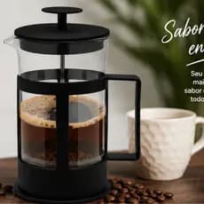 Cafeteira Prensa Francesa Café Expresso Leite Cremoso Cremeira 350ml ou 600ml Vidro Resistente