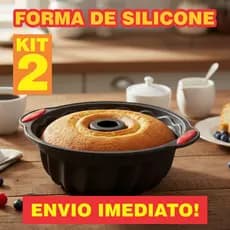 Kit 2 Formas de Bolo em Silicone com Furo no Meio