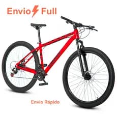 Bicicleta aro 29 Alumínio Vermelho e Preto Gott Mappa1 Freios a Disco Suspensão 21v