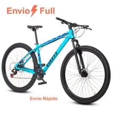 Bicicleta aro 29 Alumínio Azul e Preto Gott Mappa1 Freios a Disco Suspensão 21v