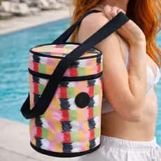 Bolsa Térmica Cooler Estampada colorida alca transversal lançamento verao