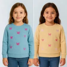 Blusa Infantil Menina Ribana Manga Longa Delicada Com Borboletas