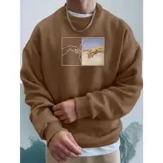 Moletom Careca Sem Capuz Algodão Estampado Promoção