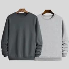 KIT 2 MOLETONS GOLA REDONDA CARECA FEMININO MASCULINO FLANELADO PROMOÇÃO MOLETOM OFERTA
