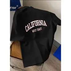 Camiseta Unissex Califórnia, criativa e casual, de manga curta e gola redonda.