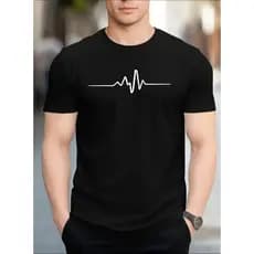Camiseta esportiva de verão com estampa criativa para homens, gola redonda e mangas curtas, confortável e versátil
