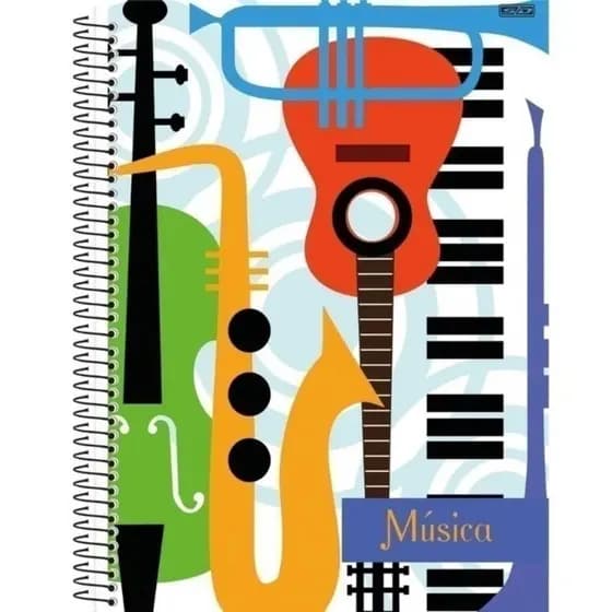 Caderno de música 80 folhas capa dura