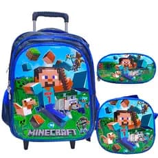 Kit Mochila escolar com rodinhas Lancheira Térmica e  Estojo 3D Alto Relevo - patrulha canina