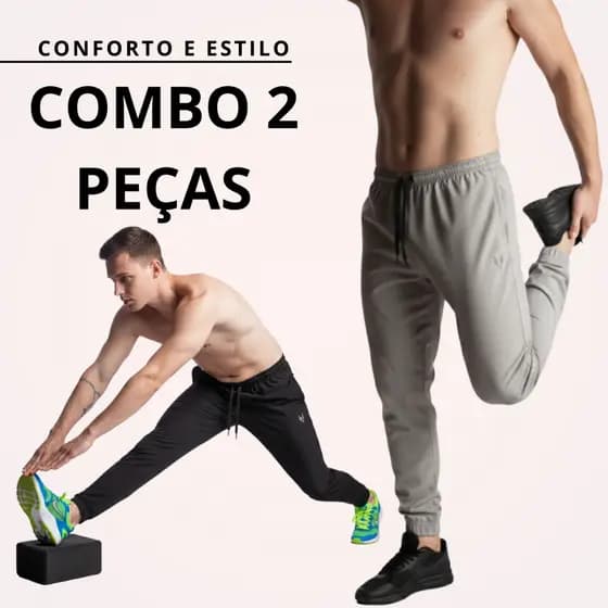 Kit 2 Calças Masculina Jogger Tactel Conforto, Estilo e Liberdade de Movimento na Academia e Corrida