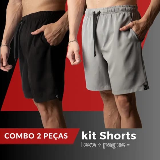 Kit 2 Bermudas Masculinas Academia Treino Praia Dia a Dia Leves Confortáveis
