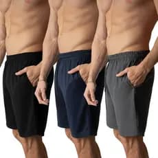Kit 3 Shorts Masculinos Secagem Rápida para Academia Corrida e Praia