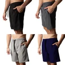 kit 4 bermuda masculina academia leve e flexível com bolsos laterais