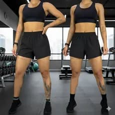 Kit 2 Short Feminino Tactel Flexível Secagem Rápida Academia Praia