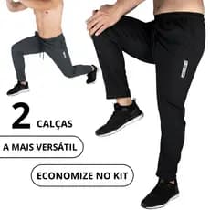 Kit 2 Calças Masculinas Esportivas Tactel Flexível Leve e Confortável
