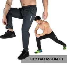 Kit 2 Calcas Slim Fit Masculina Confortavel Versatil para Trabalho Dia a Dia e Lazer