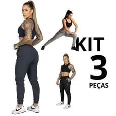 Kit 3 Calças Feminina Super Leve e Estilosa com Elástico e Cordão de Ajuste