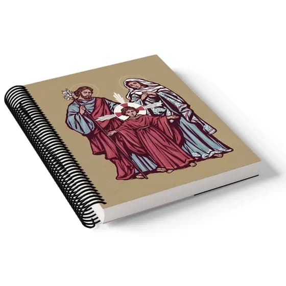 Caderno 1/4 capa dura espiral 96 folhas - SAGRADA FAMILIA #4