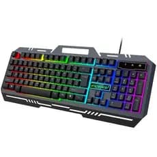 Teclado Gamer Semi Mecânico LED RGB Pode Colocar Celular