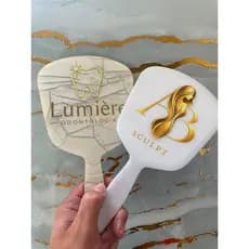 Espelho de Mão Personalizado Premium para Consultorio Estúdio Clínica Design Lash