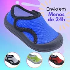 Tênis Infantil Calce Fácil Menino Alpargata Meia Slip On Antiderrapante Bebê Confortável Leve Flexível