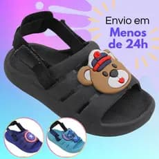 Sandália Papete Infantil Menino Confortável Babuche Ajustável Antiderrapante Calce Fácil