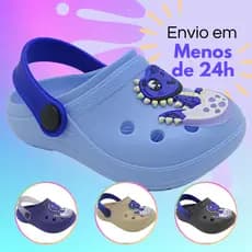 Babuche Baby Dino Menino Infantil Sandália Confortável Antiderrapante Papete Calce fácil Leve