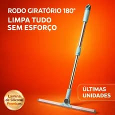 🔥 Rodo Giratório 180° Silicone Premium Cabo 1,22m Multiuso Pisos Vidros Box Carro Banheiro ✅