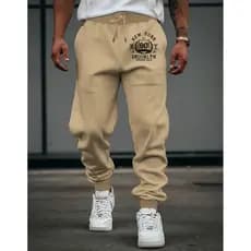 Calça Jogger Moletom Masculina NY Brooklyn Estampada Malha Premium em Algodão