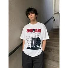 Camiseta Azul Marinho Shikigami Good Boys Bad Habits Anime Streetwear Casual