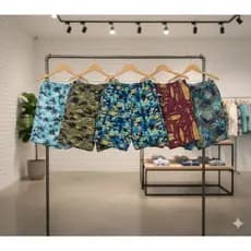 Kit 5 Bermudas Juvenis Tactel Estampadas  Conforto Praia Piscina