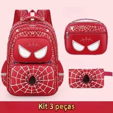 Novo kit 3 peças Spider-Man Nylon Mochila Meninos, Leve e Impermeável Grande Capacidade Mochila Estudante3º ao 9º ano