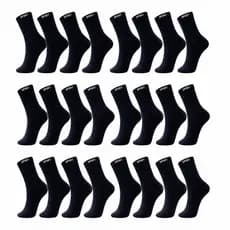 Kit 24 Pares Meia Cano Alto Algodão Masculina Sport Preta