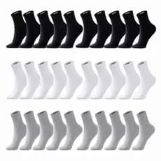 Kit 24 Pares de Meias Cano Alto Unissex Grossa Esportiva Algodão Qualidade