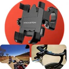 Suporte Celular Moto H’maston CJ-108 USB 360 Graus Guidão Universal Reforçado