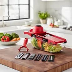 Mandoline Profissional Fatiador / Cortador / Ralador Inox – Versátil & Seguro
