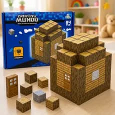 Blocos Magnéticos Educativos 84 Peças Brinquedo Infantil Criativo de Montar Construção
