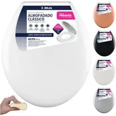 Assento Tampa Vaso Sanitário Oval Almofadado Atlas Assento Sanitário Confortável Macio Banheiro Higiênico Vaso Casa
