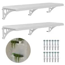 Kit 2 Prateleiras Multiuso Branca com Suporte 40x20cm Astra Par de Prateleiras Pequenas Banheiro Quarto