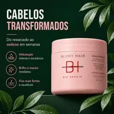 Blumy Hair Bio Repair Máscara Fortalecedora 250g Queratina Biotina Bardana Crescimento Capilar