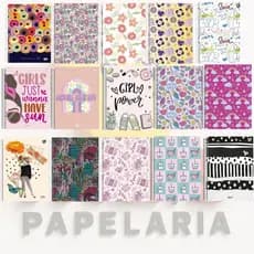 Kit 4 Caderno Feminino Universitário 10 Matéria CD 160 Folhas Animativa Bom D+ SD Escolar