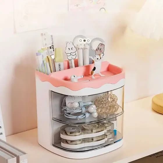 Organizador De Mesa Porta Lápis Caneta Com Divisórias De Gaveta Multiuso Escritório