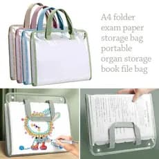 Organizadora  A4 Bolsa  Portátil de Documentos: Impermeável, Transparente, Compartimento Multicamadas