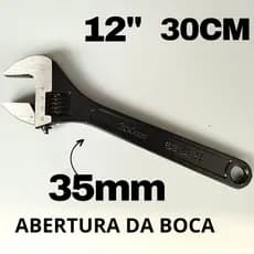 Chave Inglesa Ajustável 12 POL 300 MM Aço Carbono Cromada