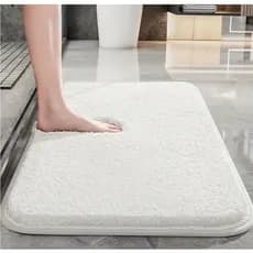 Tapete De Banho Pelúcia Longa Soft Anti-Derrapante Absorvente De Água