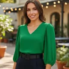 Blusa Feminina Tecido Dunas Novas Cores Uniforme Verão Moda Casual Elegante Evangelica