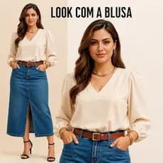Blusa Feminina Novas Cores Tecido Social Dunas Moda Evangelica Elegante Manga 3/4